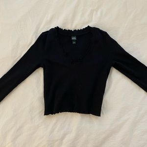 Target black long sleeve ruffle top